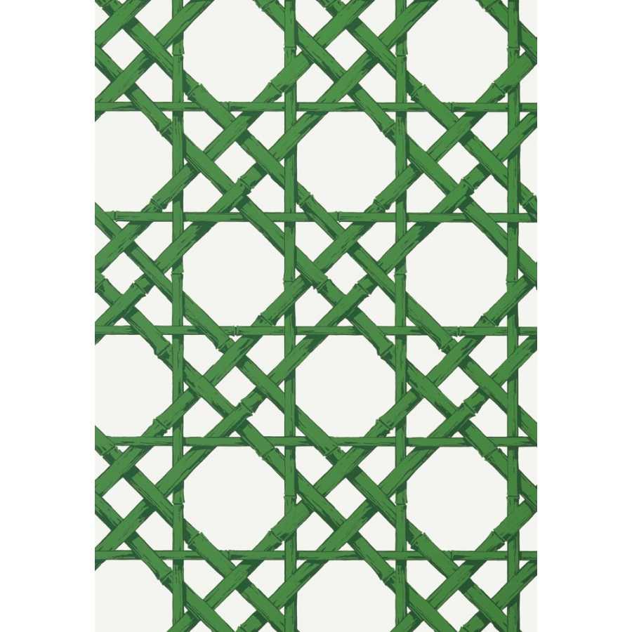 Thibaut Summer House Cyrus Cane T13140 Emerald Green Wallpaper