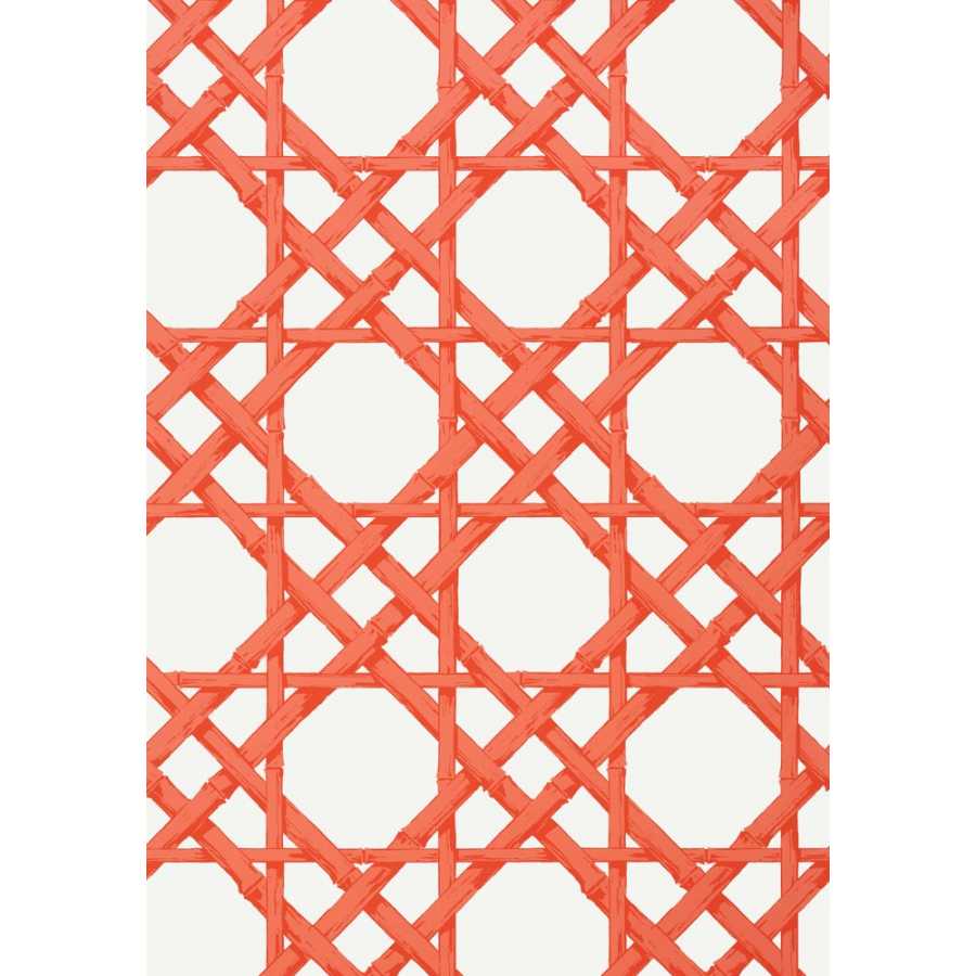 Thibaut Summer House Cyrus Cane T13142 Coral Wallpaper