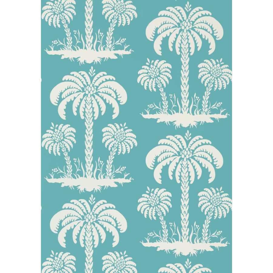 Thibaut Summer House Palm Island T13146 Turquoise Wallpaper
