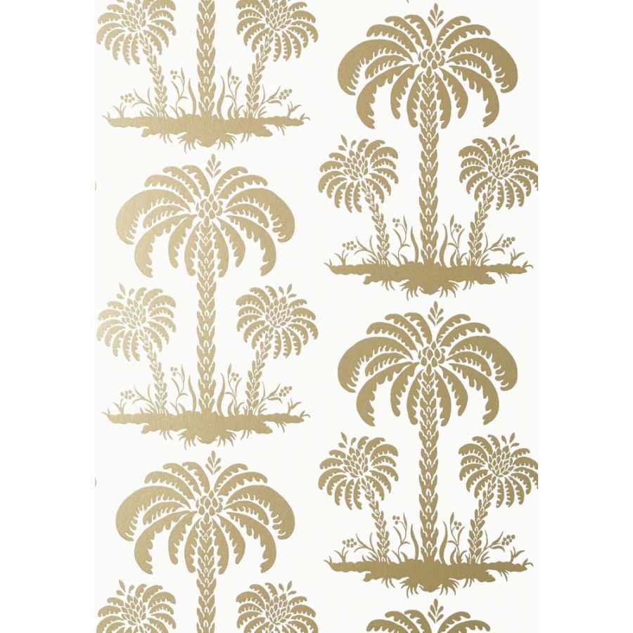 Thibaut Summer House Palm Island T13165 Metallic Gold Wallpaper