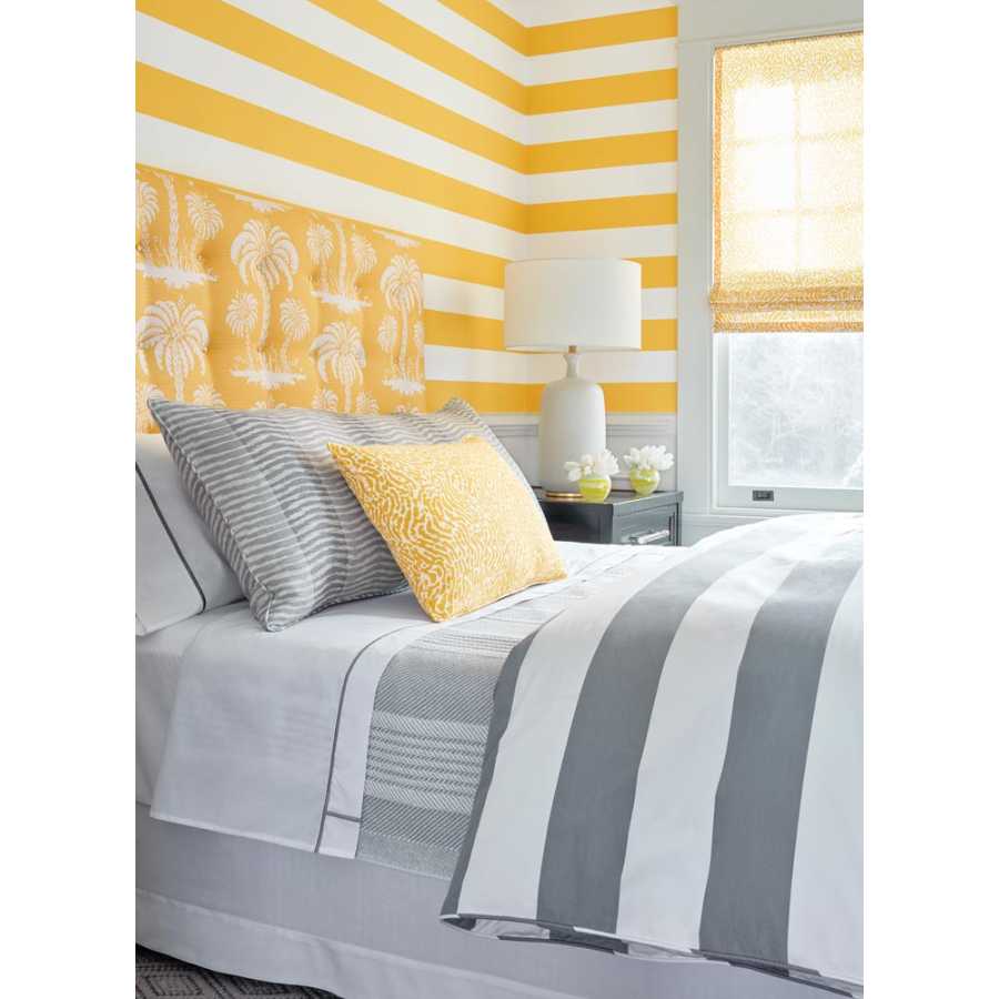 Thibaut Summer House Summer Stripe T13132 Yellow Wallpaper