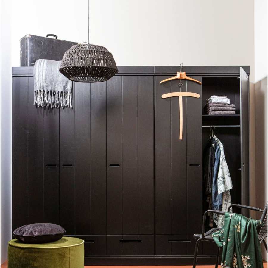 WOOOD Connect 3 Door Plank Wardrobe - Black