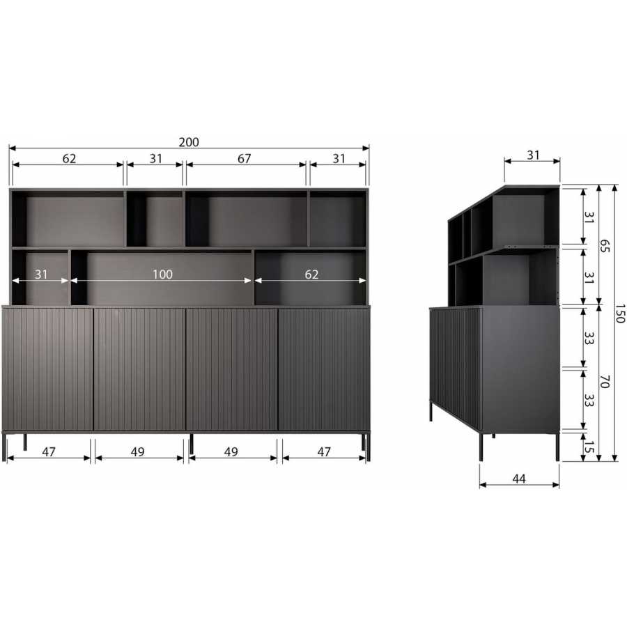 WOOOD Gravure Modular Cabinet - Black