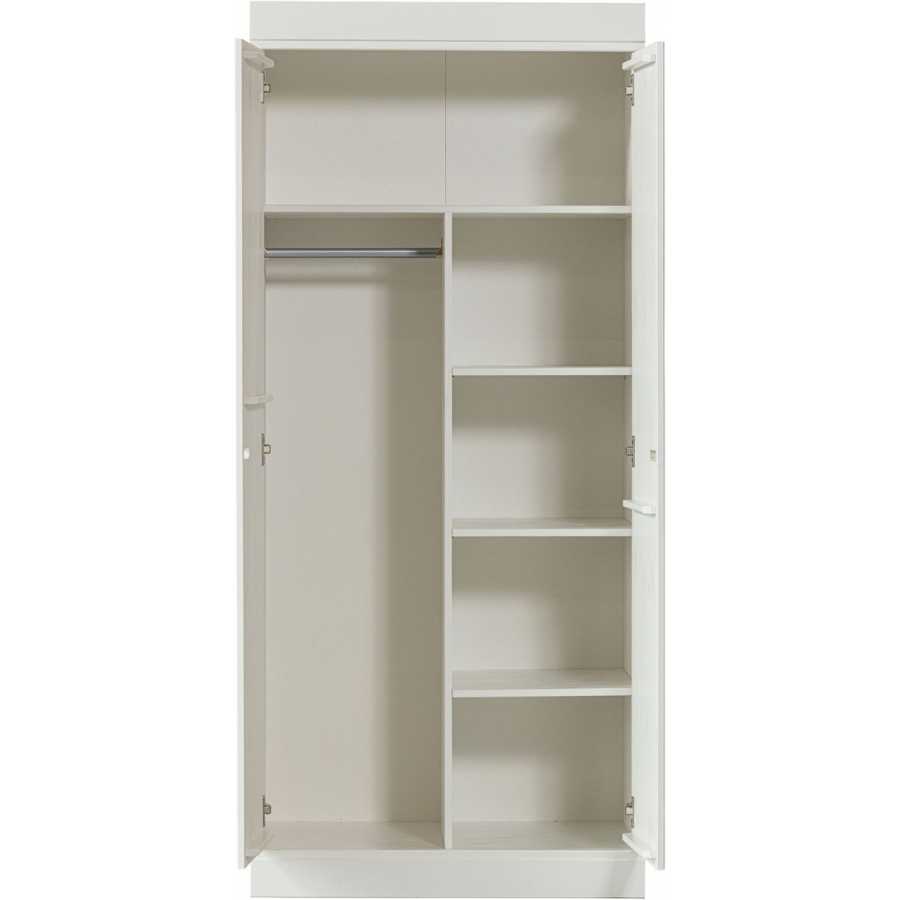 WOOOD Connect 2 Door Plank Small Wardrobe - White
