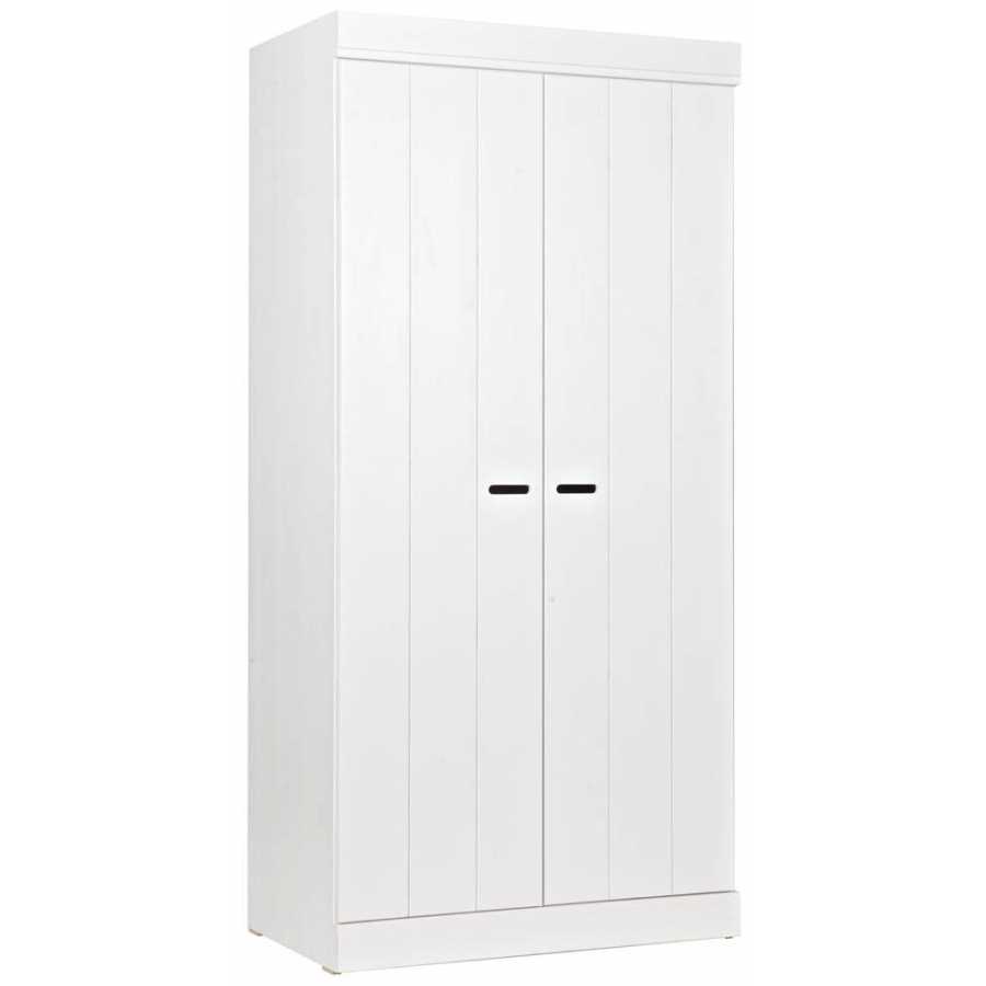 WOOOD Connect 2 Door Plank Wardrobe - White