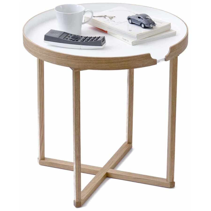 Wireworks Damien Round Side Table - White