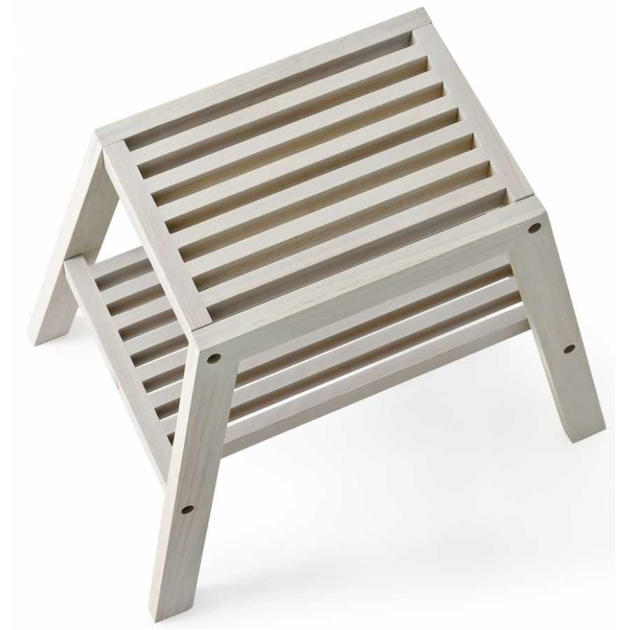 Wireworks Slatted Stool - Oyster White