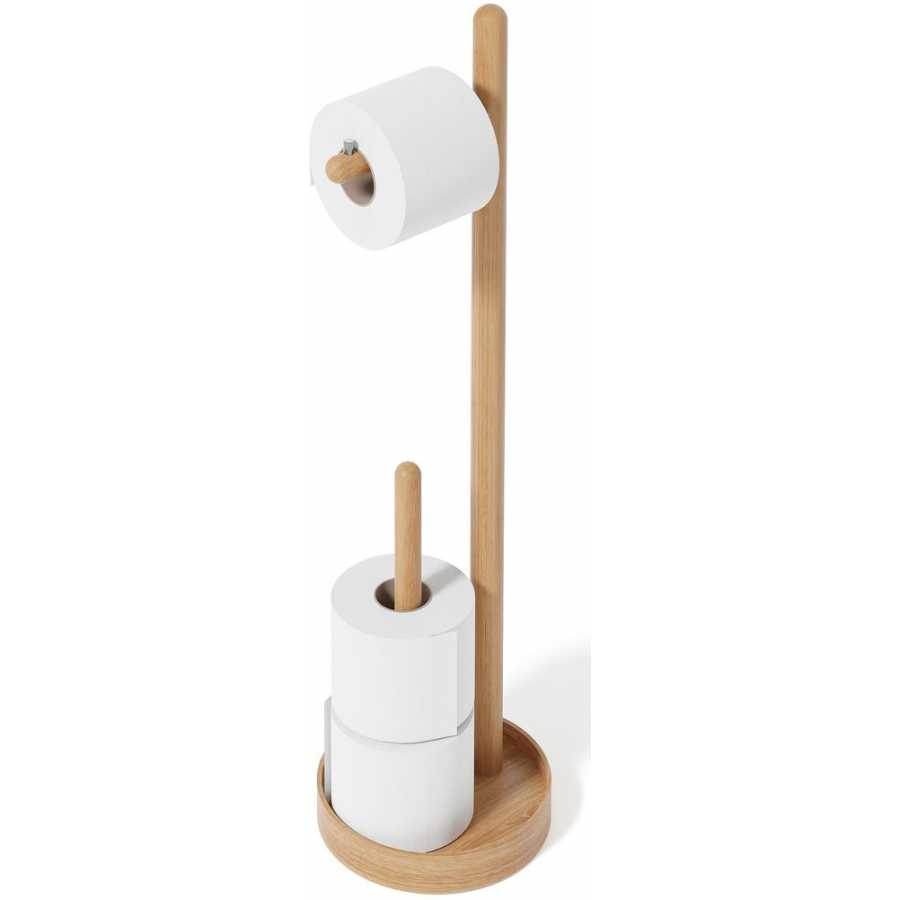 Wireworks Yoku Round Freestanding Toilet Roll Holder - Oak