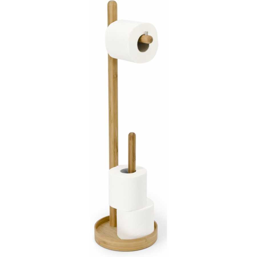 Wireworks Yoku Round Freestanding Toilet Roll Holder - Bamboo