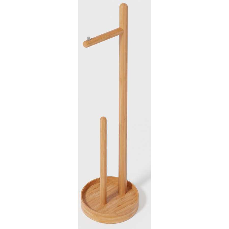 Wireworks Yoku Round Freestanding Toilet Roll Holder - Bamboo