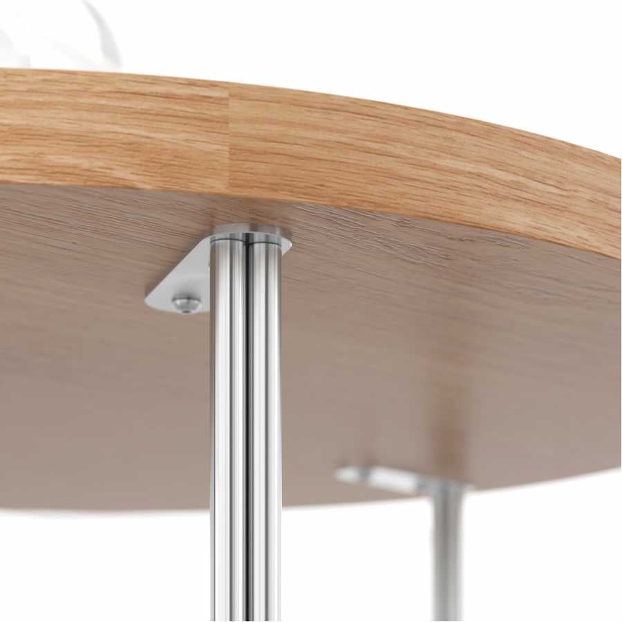 Wireworks Round Coffee Side Table - Oak
