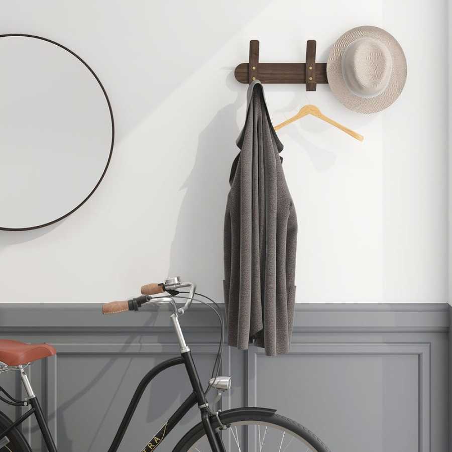 Wireworks Left Hook 3 Coat Rack - Walnut