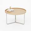 Wireworks Round Coffee Side Table - Oak