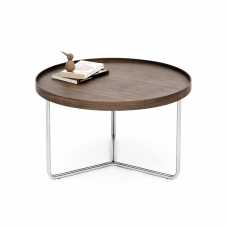 Wireworks Round Coffee Side Table - Walnut