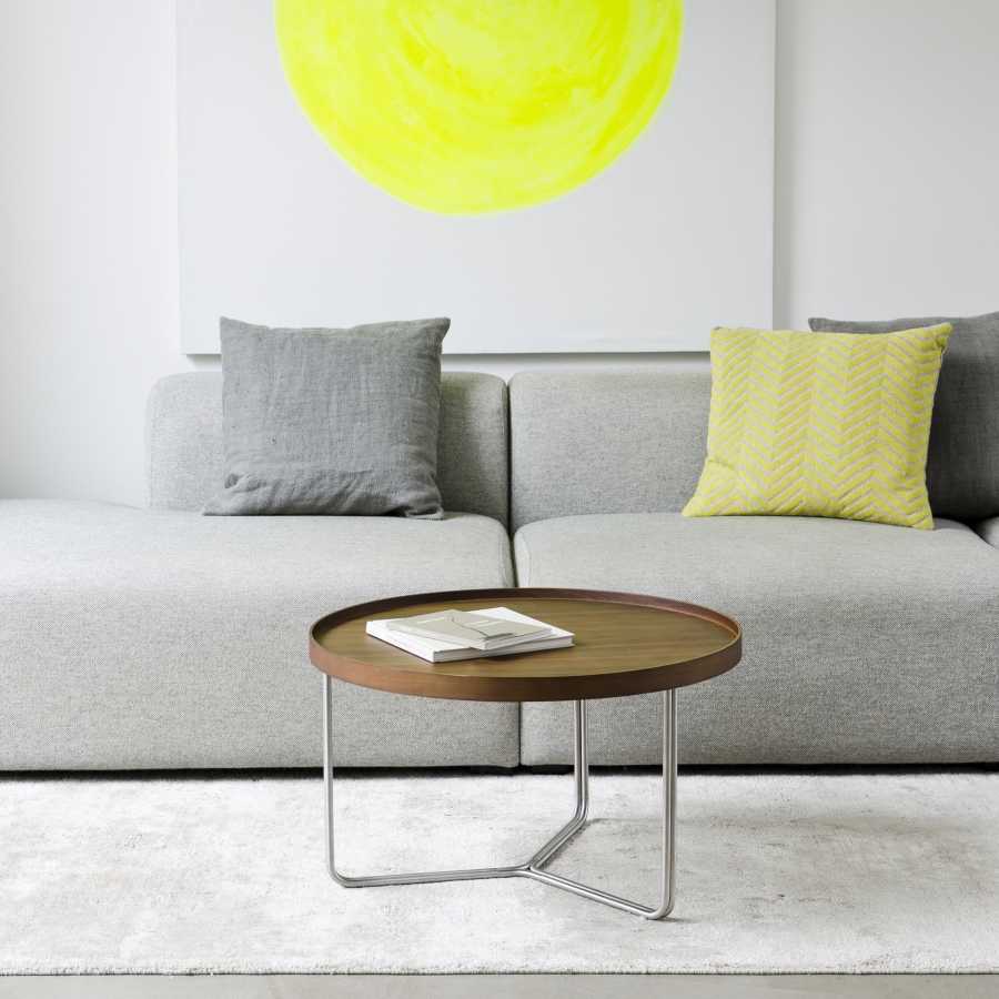 Wireworks Round Coffee Side Table - Walnut