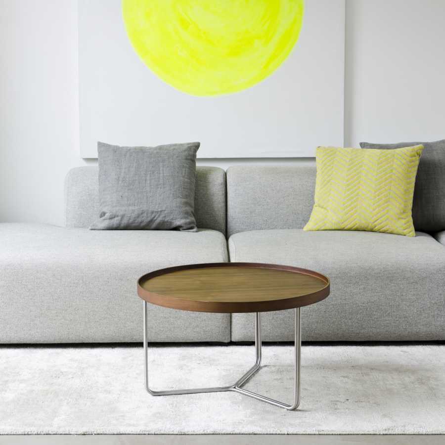 Wireworks Round Coffee Side Table - Walnut