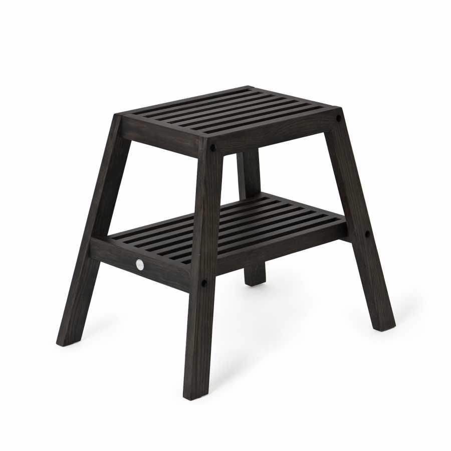 Wireworks Slatted Stool - Dark Oak