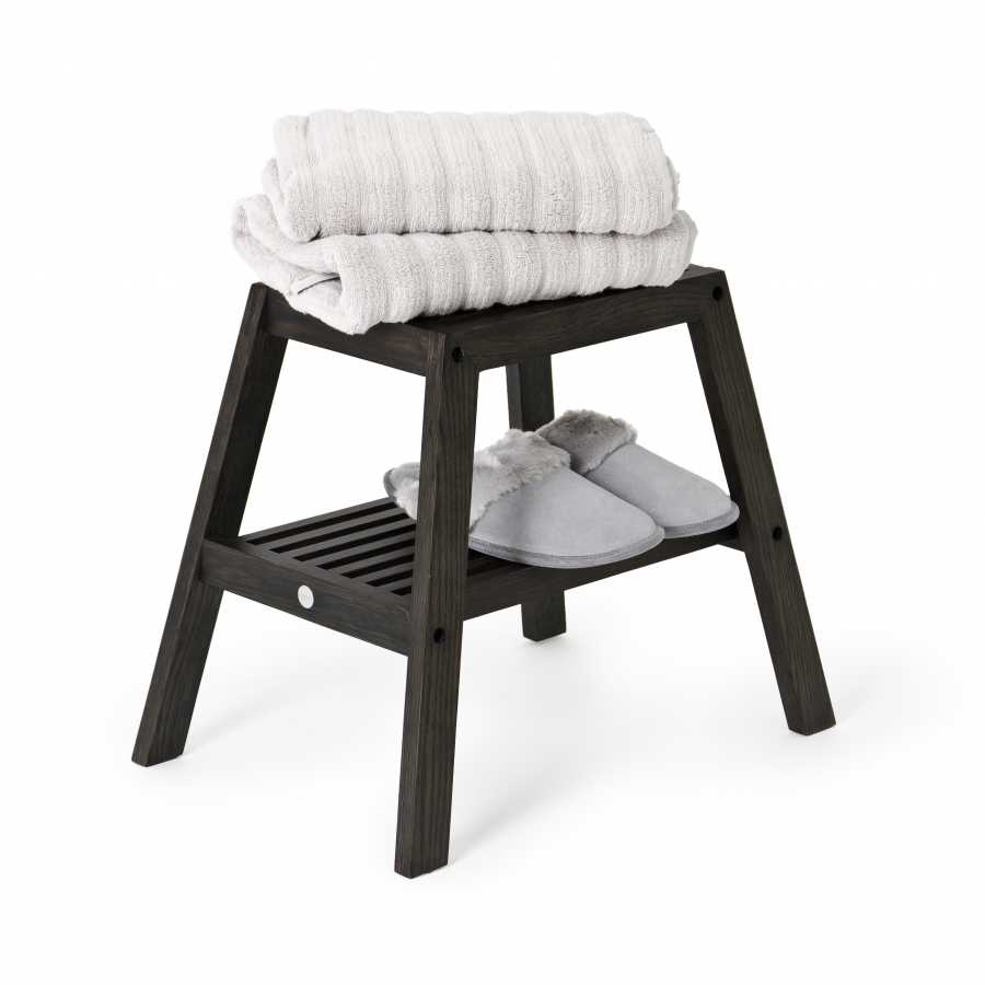 Wireworks Slatted Stool - Dark Oak