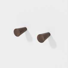 Wireworks Slimline Wall Hooks - Pack of 2 - Walnut