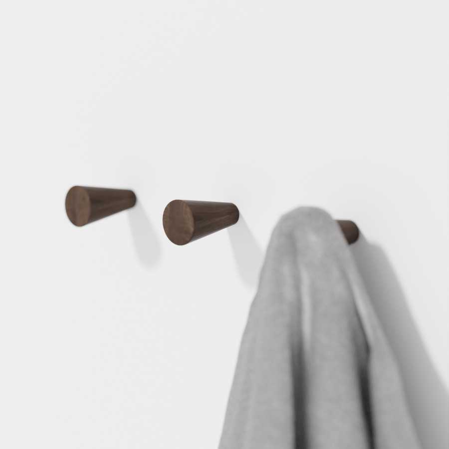 Wireworks Slimline Wall Hooks - Pack of 2 - Walnut