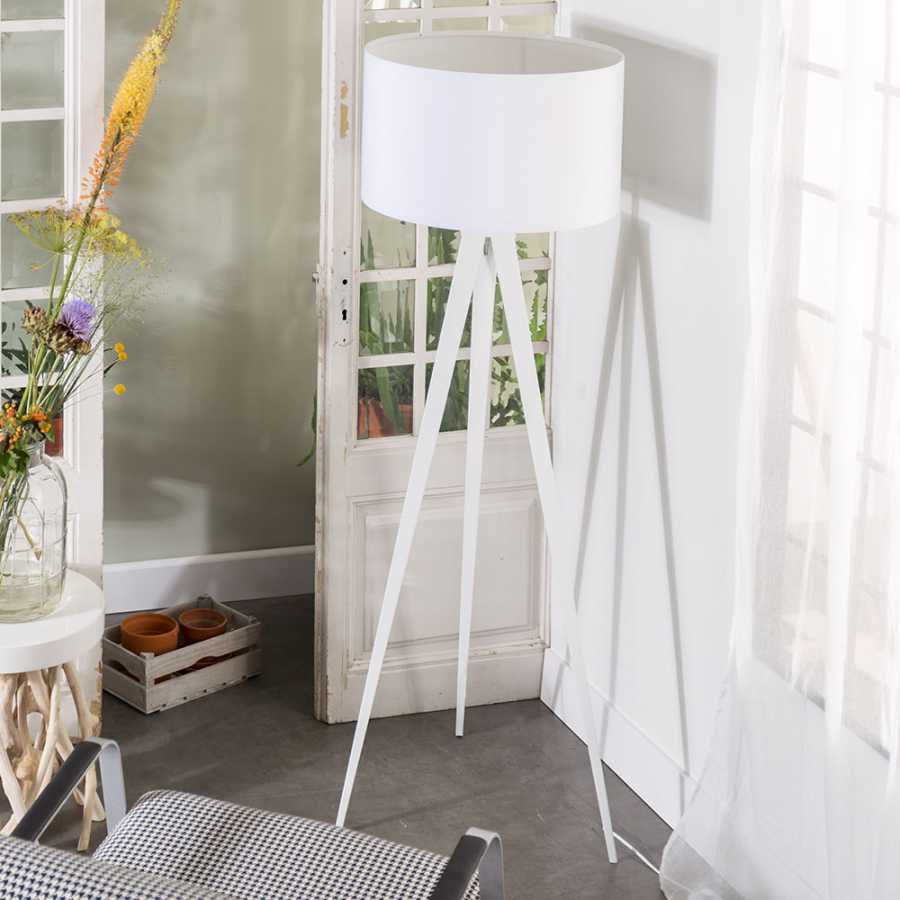 Zuiver Tripod Wood Floor Lamp - White