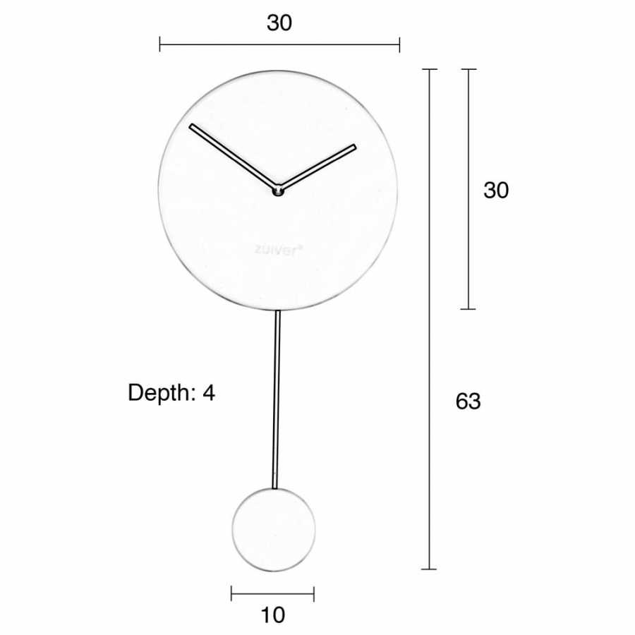 Zuiver Minimal Clock - Grey - Diagram