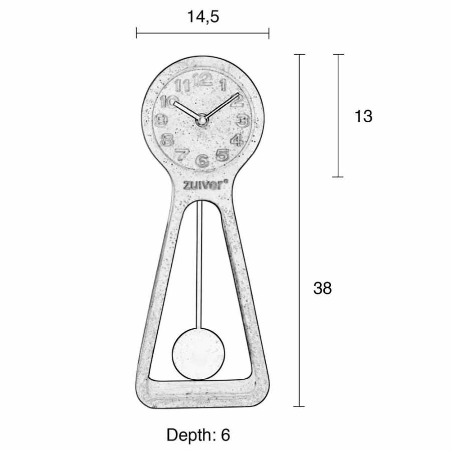 Zuiver Pendulum Time Clock - All Black - Sizes in cm