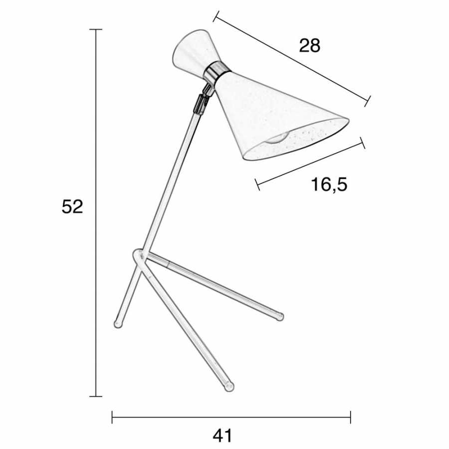 Zuiver Shady Table Lamp - Grey - Diagram