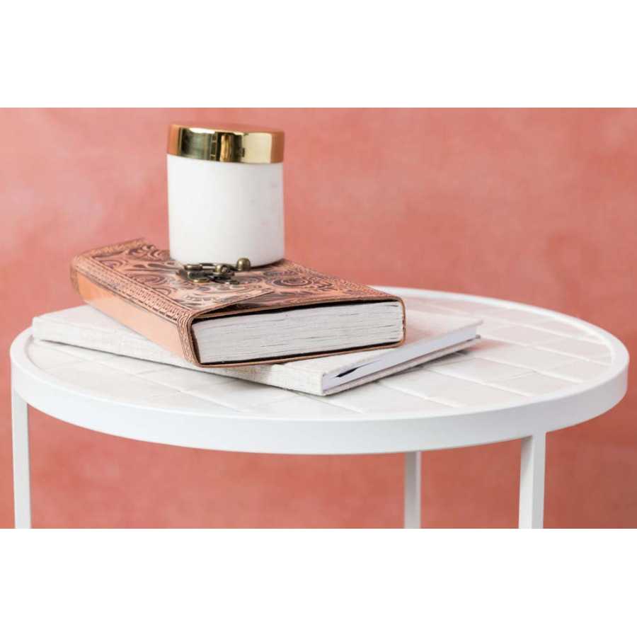 Zuiver Glazed Side Table - White
