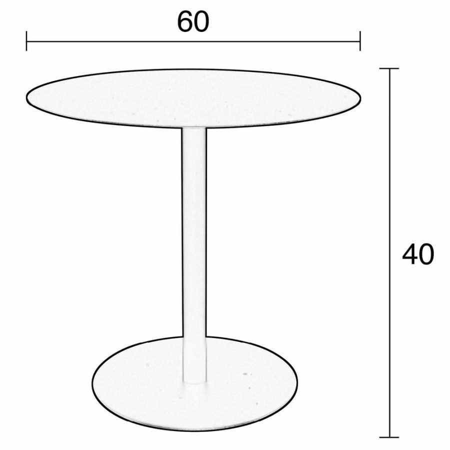 Zuiver Snow Round Side Table - Black - Small - Diagram