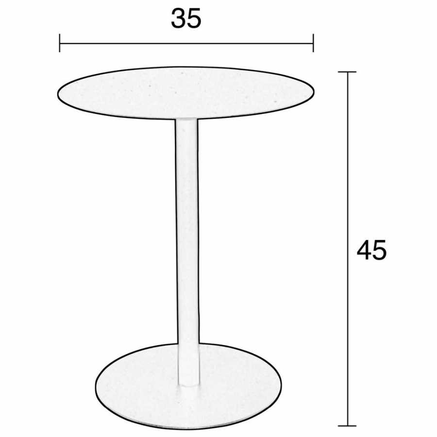 Zuiver Snow Round Side Table - Black - Medium - Diagram