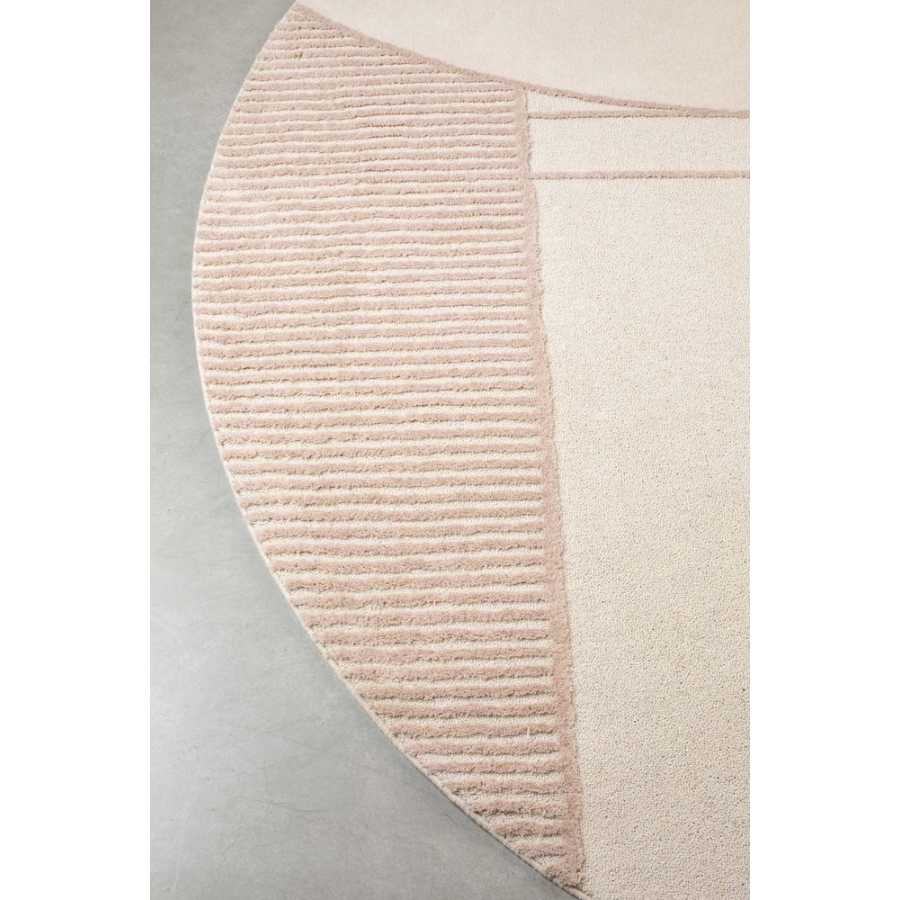 Zuiver Bliss Round Rug - Natural & Pink