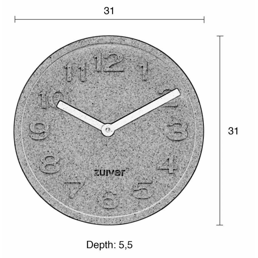 Zuiver Cork Time Clock - Sizes in cm