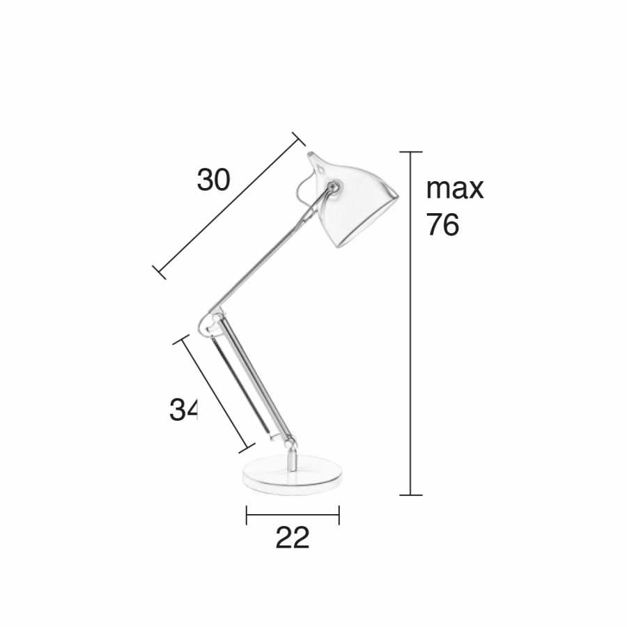 Zuiver Reader Table Lamp - Matte White - Diagram