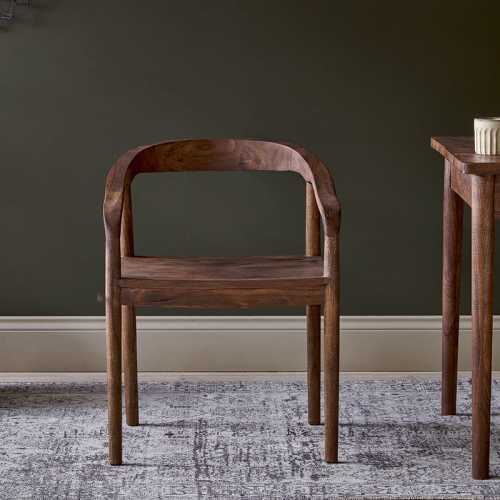 Nkuku Anbu Acacia Dining Chair - Washed Walnut