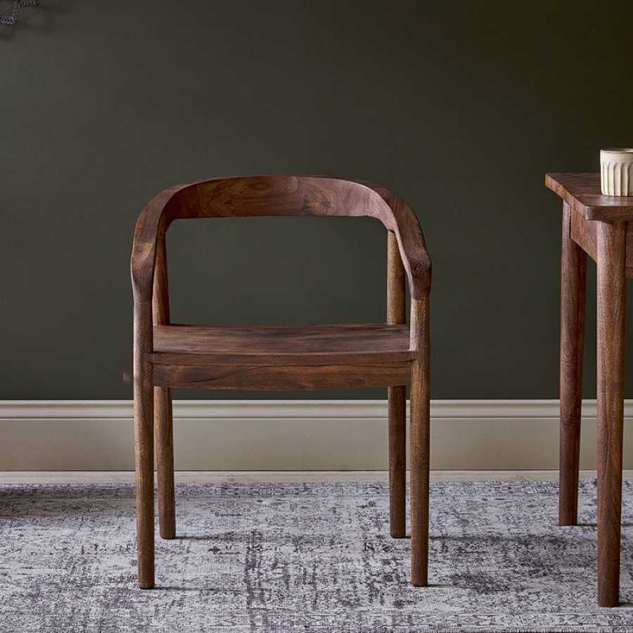 Nkuku Anbu Acacia Dining Chair - Washed Walnut
