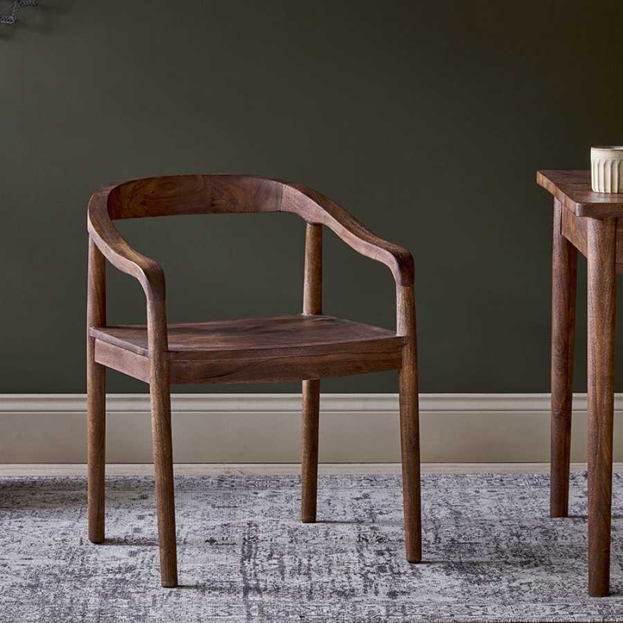 Nkuku Anbu Acacia Dining Chair - Washed Walnut